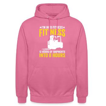 Forklift Operator - Unisex Hoodie - Pink - Vorne - Alina (178cm) & Michal (187cm)
