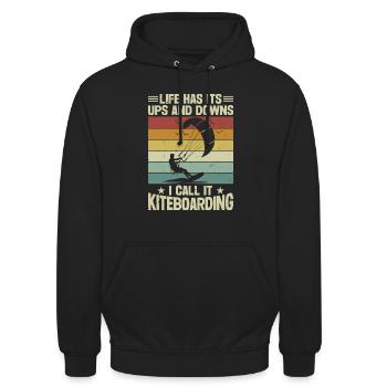 Kiteboarding Kitesurf - Unisex Hoodie - Schwarz - Vorne - Alina (178cm) & Michal (187cm)