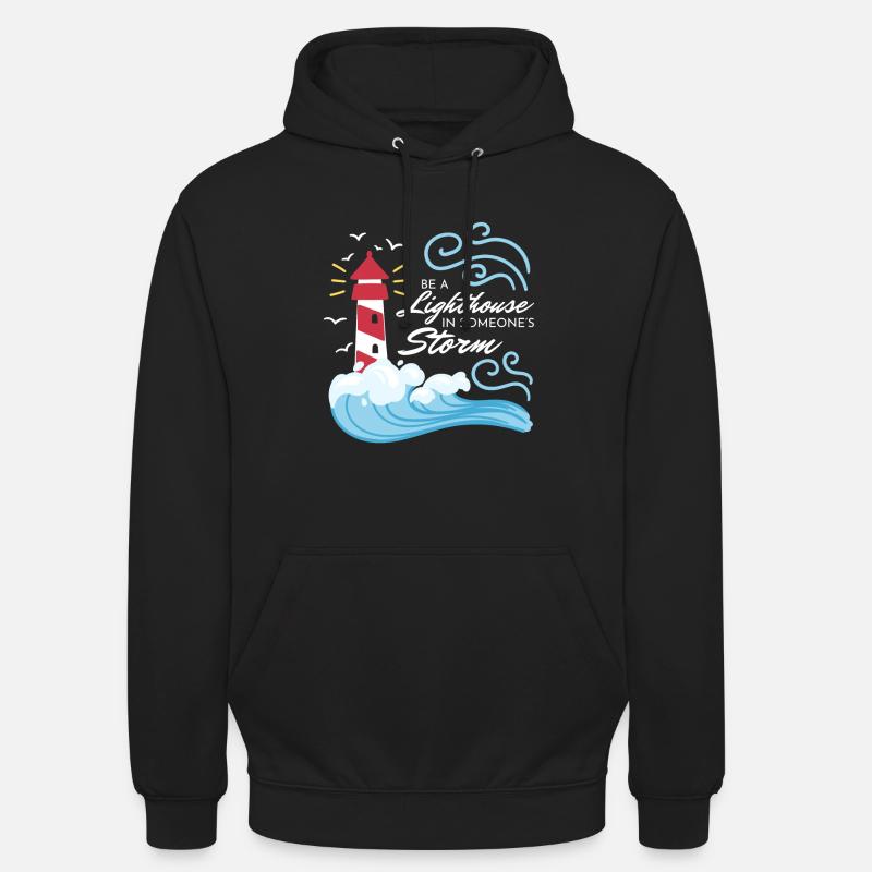 Être un phare Leuchtturm - Sweat-shirt à capuche unisexe - noir