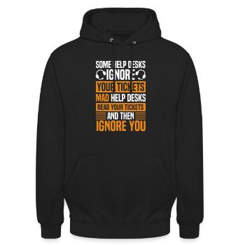 Help Desk Tech Support - Unisex Hoodie - black - Front - Alina (178cm) & Michal (187cm)