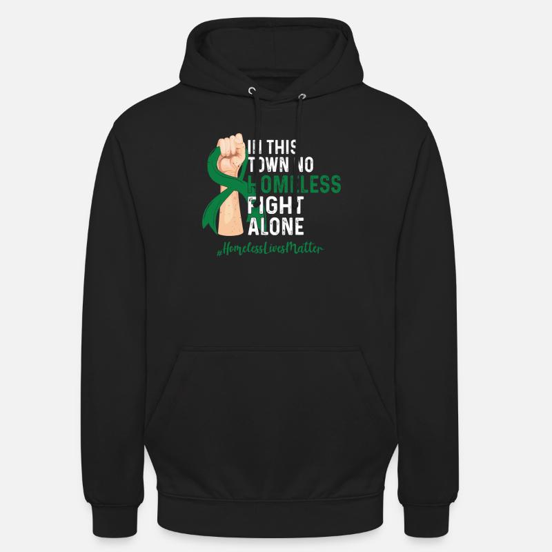 Sensibilisation aux sans-abri - Sweat-shirt à capuche unisexe - noir