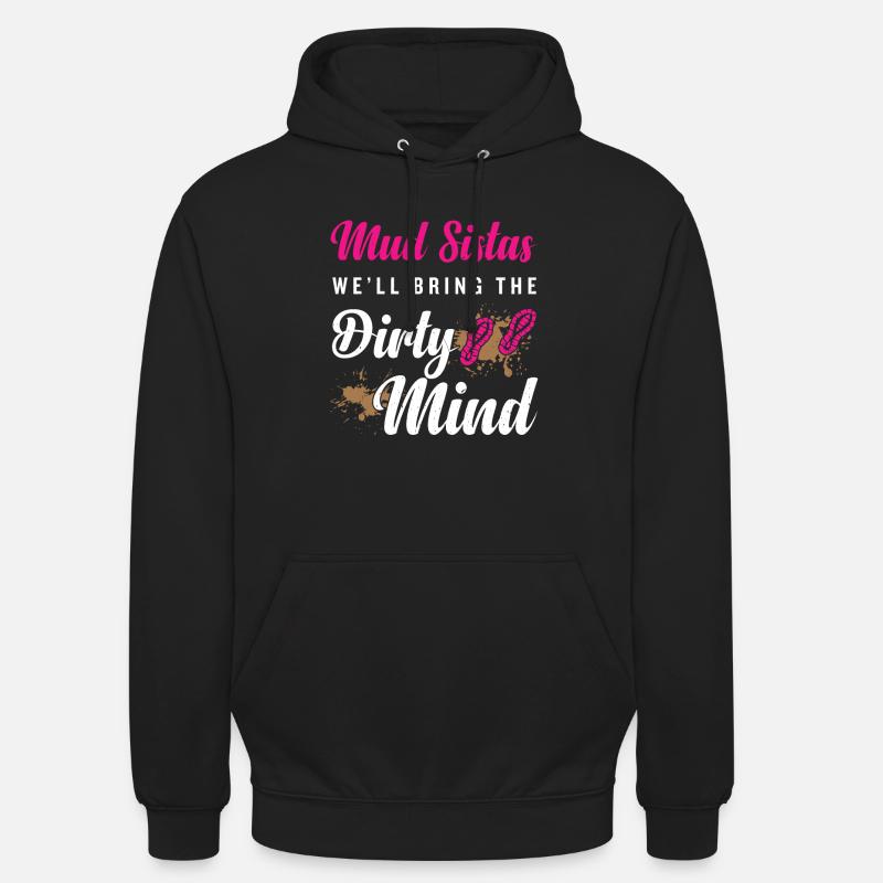 boue course boue fille - Sweat-shirt à capuche unisexe - noir