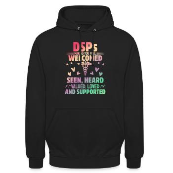 DSP Direct support Professional DSP Nurse - Unisex Hoodie - Schwarz - Vorne - Alina (178cm) & Michal (187cm)