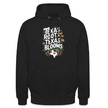 Texas Fleurs sauvages Saison Champs Fleurs Texas - Sweat-shirt à capuche unisexe - noir - Devant - Alina (178cm) & Michal (187cm)