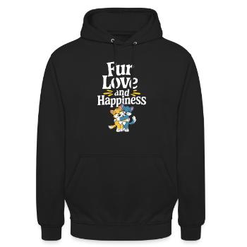 Furry Fandom Enthusiast Cosplay Fun and Fursuiting - Unisex Hoodie - black - Front - Alina (178cm) & Michal (187cm)