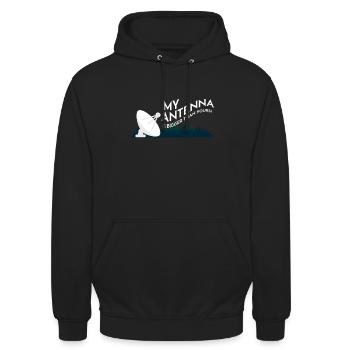 Antenna Is Bigger Funkliebhaber Amateur - Unisex Hoodie - black - Front - Alina (178cm) & Michal (187cm)