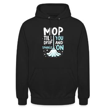 Frühjahrsputz-enthusiasten, Neuanfang Und - Unisex Hoodie - Schwarz - Vorne - Alina (178cm) & Michal (187cm)