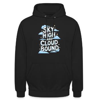 Vue sur les nuages, ciel relaxant, rêveur - Sweat-shirt à capuche unisexe - noir - Devant - Alina (178cm) & Michal (187cm)