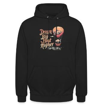 Surréaliste Art Humour Images oniriques Flottant - Sweat-shirt à capuche unisexe - noir - Devant - Alina (178cm) & Michal (187cm)