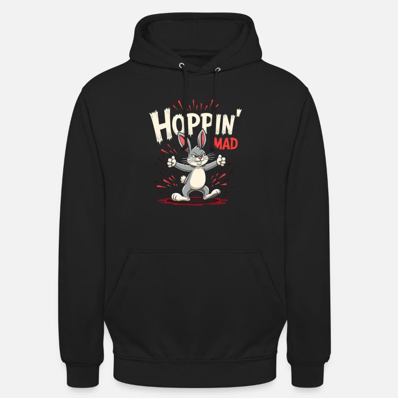 Lapin Conception d’animaux sarcastiques - Sweat-shirt à capuche unisexe - noir