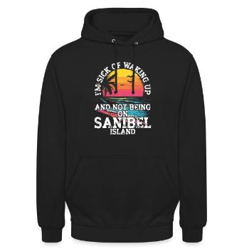 Sanibel Island Souvenirs – Sommerurlaub in Florida - Unisex Hoodie - Schwarz - Vorne - Alina (178cm) & Michal (187cm)