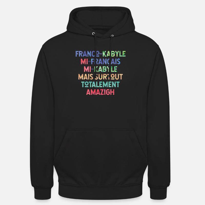 Franco-Kabyle - Sweat-shirt à capuche unisexe - noir