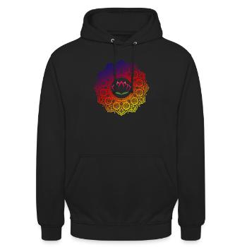 Lotus Mandala | Spiritual New Age Buddhist Yoga - Unisex Hoodie - Schwarz - Vorne - Alina (178cm) & Michal (187cm)