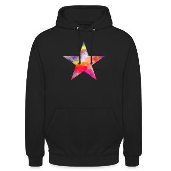 colour star - Unisex Hoodie - Schwarz - Vorne - Alina (178cm) & Michal (187cm)