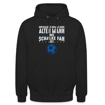 Schalke Fan Fußball Mannschaft Männer Geschenkidee - Unisex Hoodie - Schwarz - Vorne - Alina (178cm) & Michal (187cm)