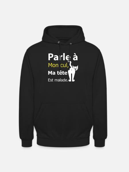 Humour chat Malade - Sweat-shirt à capuche unisexe - noir