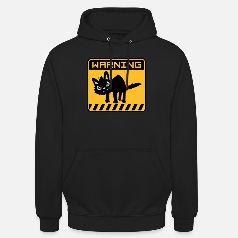 Warnung gefährliche Katze - Unisex Hoodie - Schwarz