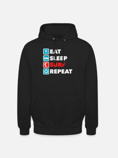 Eat Sleep Surf Repeat - Unisex Hoodie - black