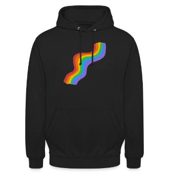 REGENBOGEN - Unisex Hoodie - Schwarz - Vorne - Alina (178cm) & Michal (187cm)