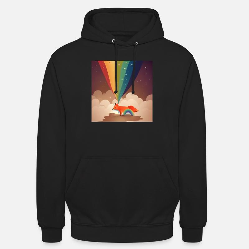 Fuchs Regenbogen - Unisex Hoodie - Schwarz