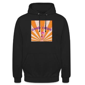 Good Vibes - Sweat-shirt à capuche unisexe - noir - Devant - Alina (178cm) & Michal (187cm)
