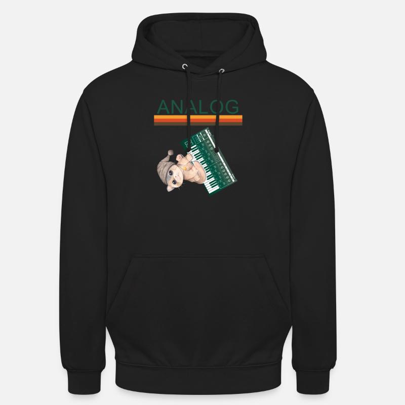 Synthés Analogiques rétro chat Synthétiseur - Sweat-shirt à capuche unisexe - noir