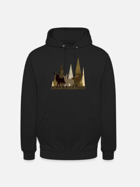 Cerf - Sweat-shirt à capuche unisexe - noir