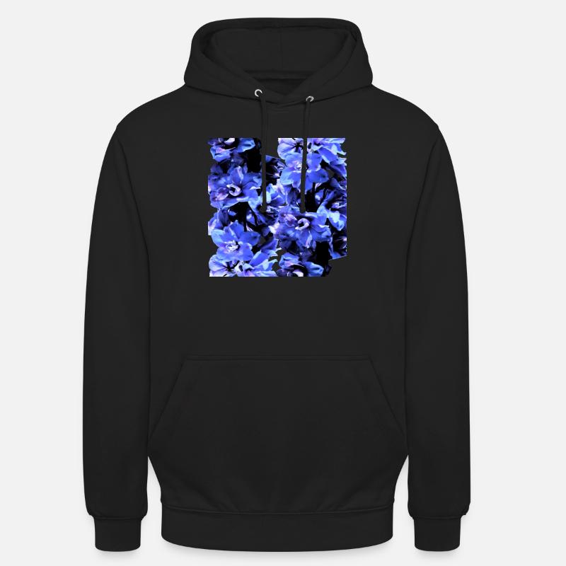 Jacinthe bleu - Sweat-shirt à capuche unisexe - noir