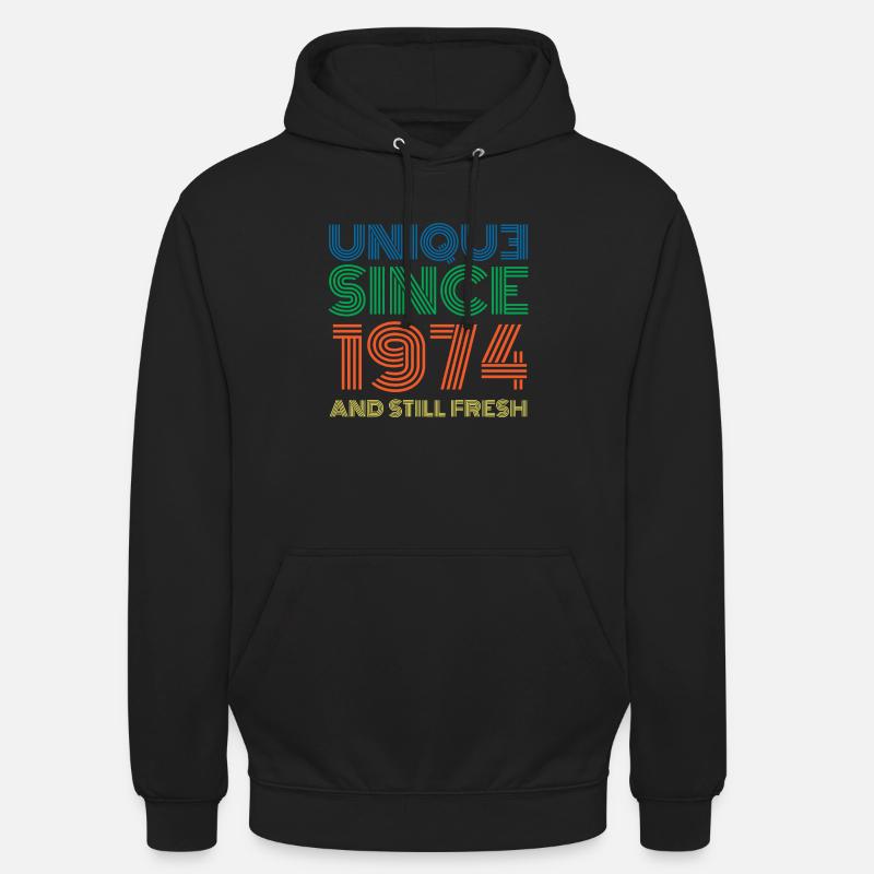 1974 Anniversaire - Sweat-shirt à capuche unisexe - noir