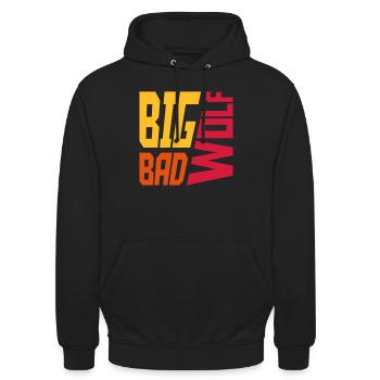 big bad wolf quote - Unisex Hoodie - black - Front - Alina (178cm) & Michal (187cm)
