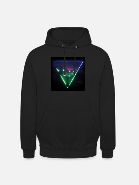 Trippy Dystopian Landscape Triangle - Unisex Hoodie - Schwarz