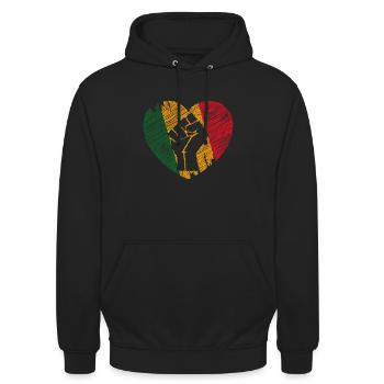 Mois de l’histoire des Noirs - Sweat-shirt à capuche unisexe - noir - Devant - Alina (178cm) & Michal (187cm)