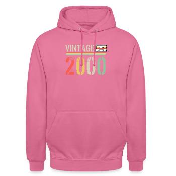 Vintage cassette 2000 - Unisex Hoodie - pink - Front - Alina (178cm) & Michal (187cm)
