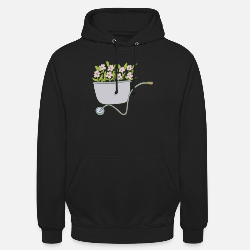 Brouettes Fleurs - Sweat-shirt à capuche unisexe - noir