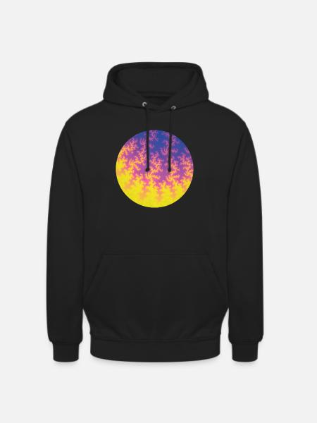 002 rund gelbpinkblau - Unisex Hoodie - Schwarz