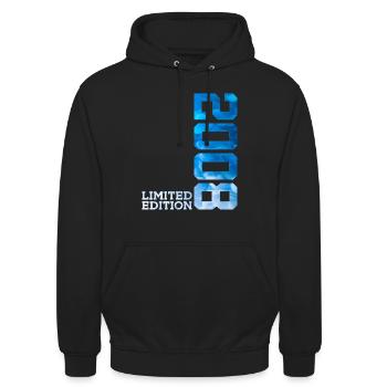 18. GEBURTSTAG LIMITED EDITION 2008 - Unisex Hoodie - Schwarz - Vorne - Alina (178cm) & Michal (187cm)