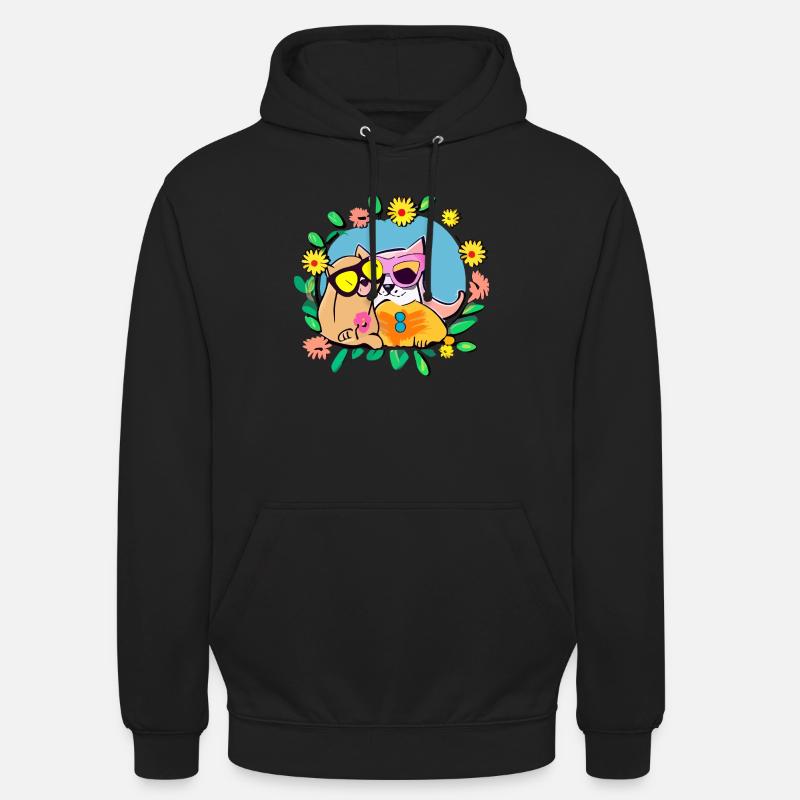 Cane e gatto sono migliori amici - Felpa con cappuccio unisex - nero