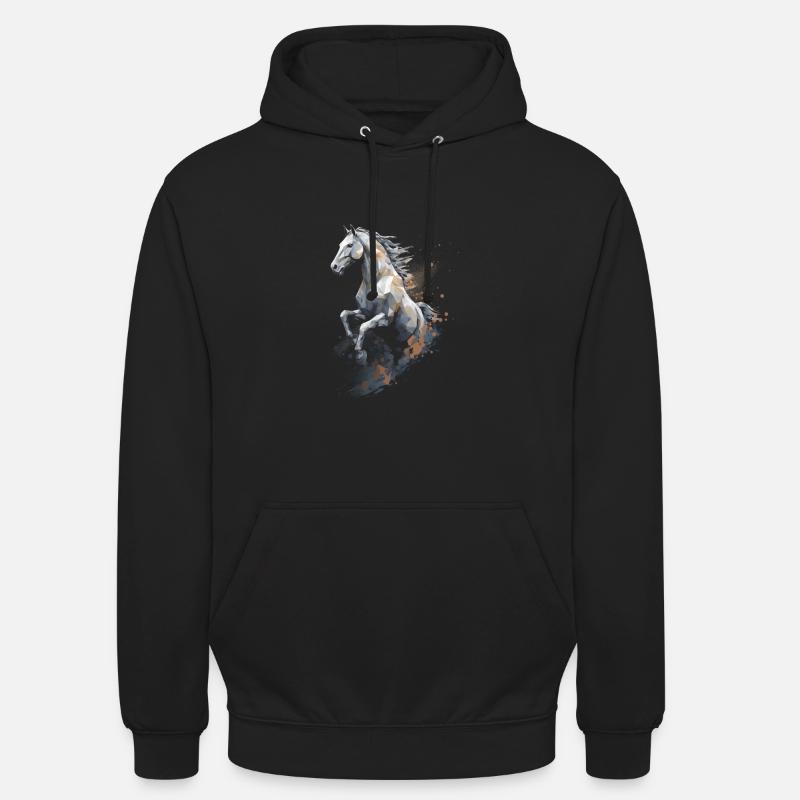 Springpferd Polygon im Staub - Unisex Hoodie - Schwarz