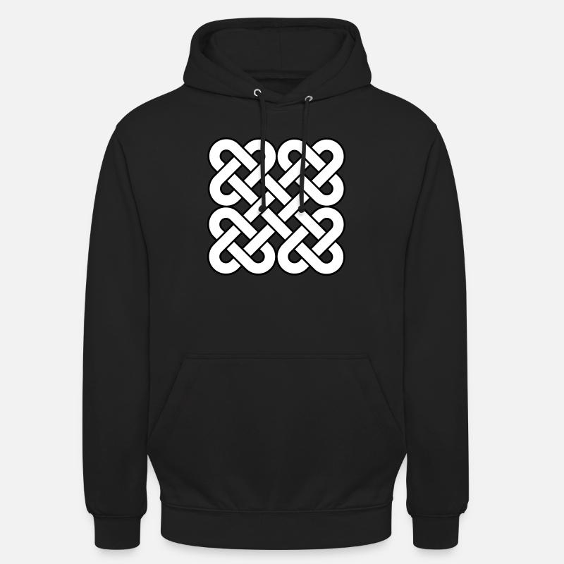 Entrelac - Sweat-shirt à capuche unisexe - noir