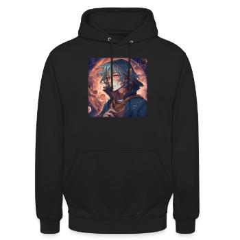 Wizzard Guy - Unisex Hoodie - Schwarz - Vorne - Alina (178cm) & Michal (187cm)