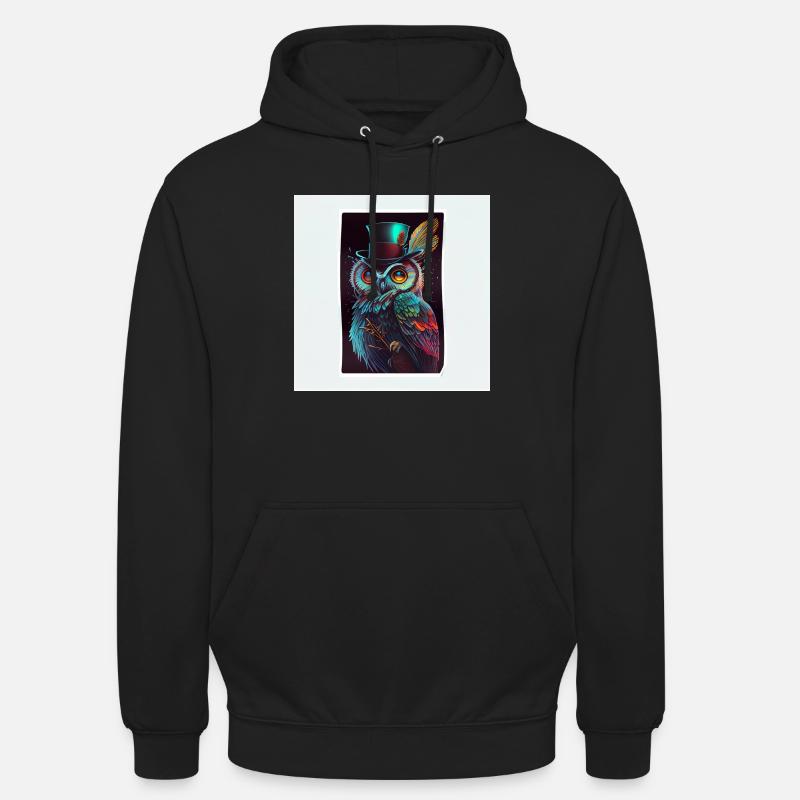 Autocollant Cool Owl - Sweat-shirt à capuche unisexe - noir