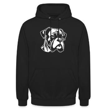 Boxer Hund Hunderasse - Unisex Hoodie - Schwarz - Vorne - Alina (178cm) & Michal (187cm)