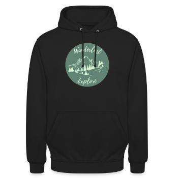 Explore le monde - Sweat-shirt à capuche unisexe - noir - Devant - Alina (178cm) & Michal (187cm)