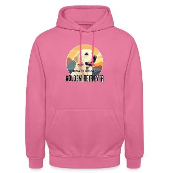 Golden Retriever Tee - Perfektes T-Shirt Geschenk - Unisex Hoodie - Pink - Vorne - Alina (178cm) & Michal (187cm)