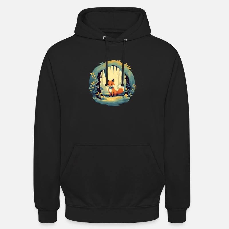 Märchenhafter Waldfuchs - Unisex Hoodie - Schwarz