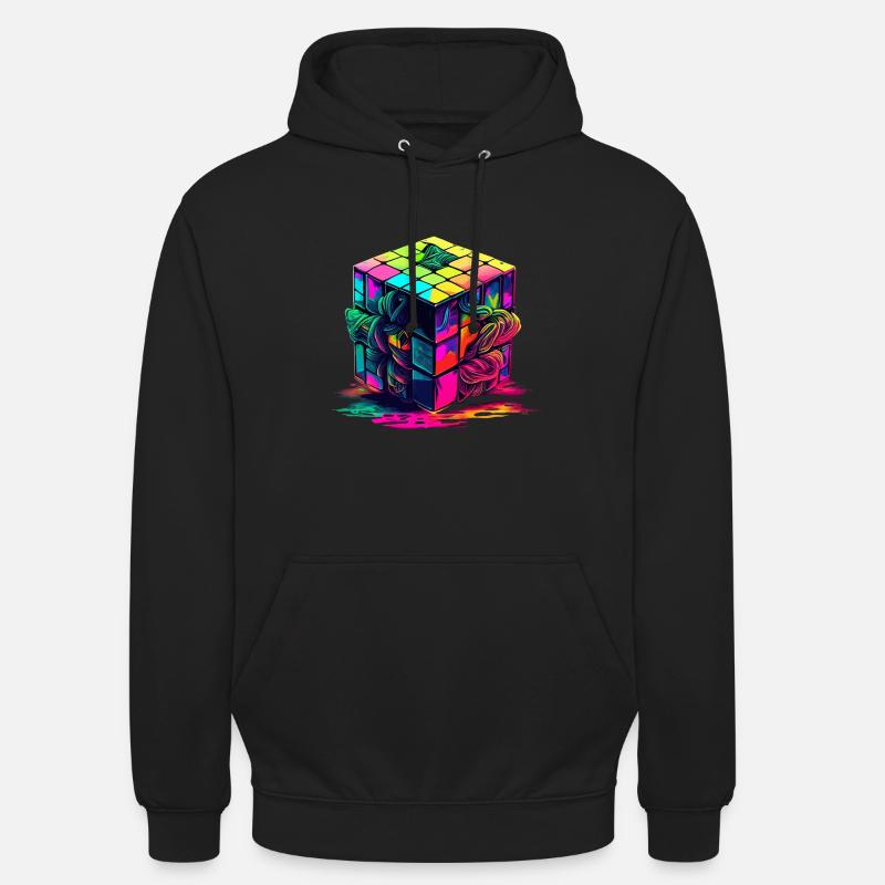 Cube - Sweat-shirt à capuche unisexe - noir