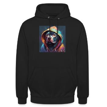 Staffordshire Bull Terrier in a Hoodie - Unisex Hoodie - black - Front - Alina (178cm) & Michal (187cm)