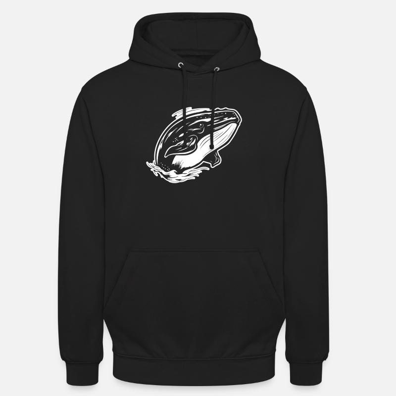 Baleine Poisson de mer - Sweat-shirt à capuche unisexe - noir
