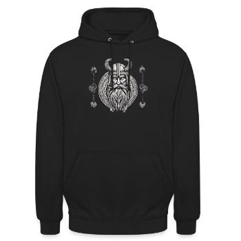 Puissance nordique - Sweat-shirt à capuche unisexe - noir - Devant - Alina (178cm) & Michal (187cm)