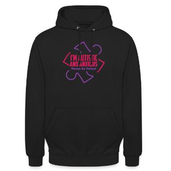 Neurodiversität - Autismus - Unisex Hoodie - Schwarz - Vorne - Alina (178cm) & Michal (187cm)